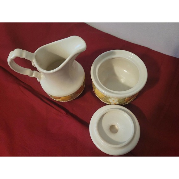 vintage Vernon ware Della Robbia creamer and sugar Metlox - Picture 3 of 7